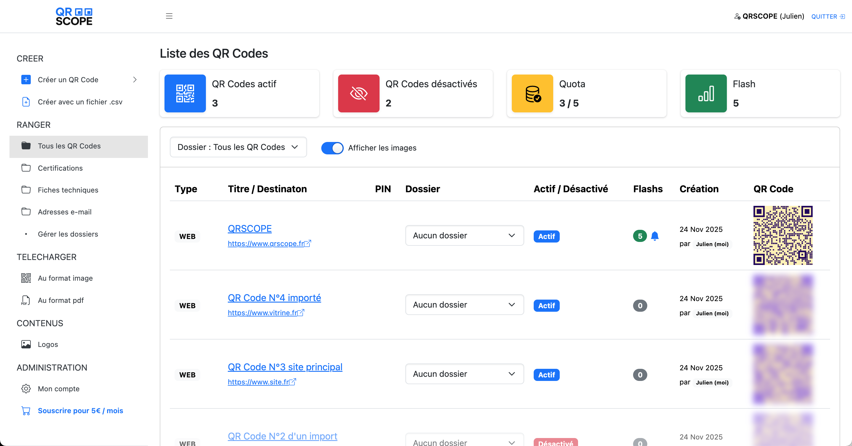Générateur de QR Codes professionnels